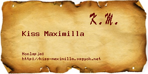 Kiss Maximilla névjegykártya